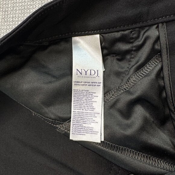 NYDJ Womens Marilyn Straight Black Trouser Size 12P Lift Tuck Technology Stretch - Picture 8 of 15